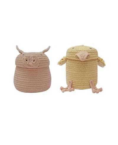 Lorena Canals Charlie + Peggy Baskets In Sandstone/honey