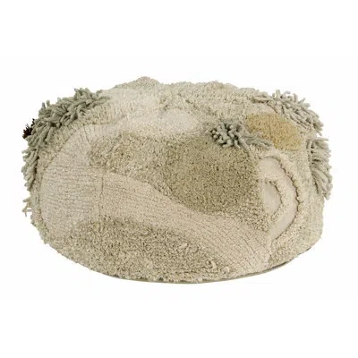 Lorena Canals Cotton Woods Pouf Mossy Rock Ottoman In Neutral