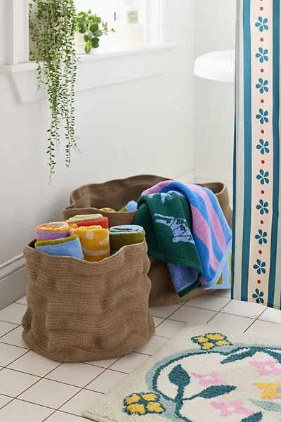 Lorena Canals Faye Sculptural Storage Basket In Dark Brown At Urban Outfitters