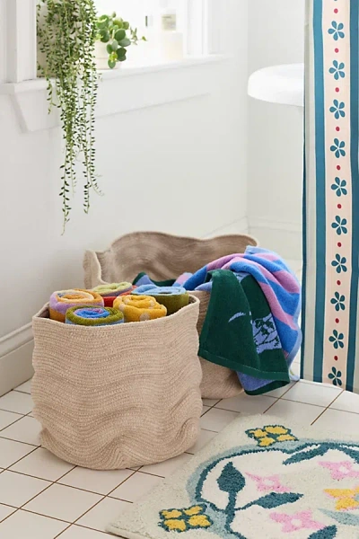 Lorena Canals Faye Sculptural Storage Basket In White At Urban Outfitters In Multi