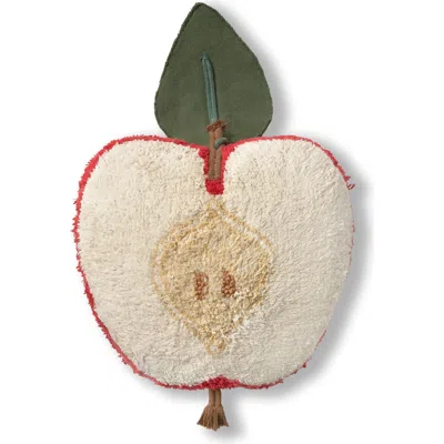 Lorena Canals Floor Cushion Apple In Red/natural/chestnut
