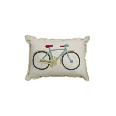 Lorena Canals Floor Cushion Bike In Natural;olive;vintage Blue