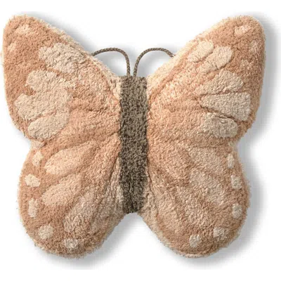 Lorena Canals Floor Cushion Butterfly In Rose/chestnut/natural