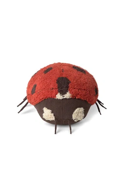 Lorena Canals Floor Cushion Ladybug Maria In Natural/coffee/bossa