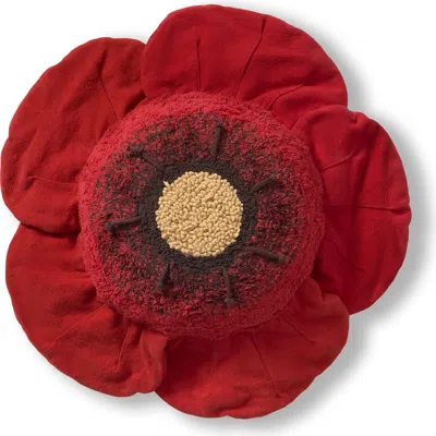 Lorena Canals Floor Cushion Poppy In Red/honey/natural