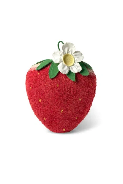 Lorena Canals Floor Cushion Strawberry In Matcha/rose/red