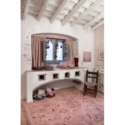 Lorena Canals Floral Handmade Tufted Rectangle 4'7" X 7'1" Cotton Area Rug In Pink