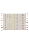 Lorena Canals Geometric Tassel Rug In Multi