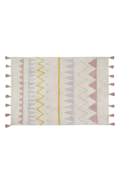 Lorena Canals Geometric Tassel Rug In Multi