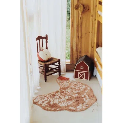 Lorena Canals Growing Up On A Farm Novelty Hand Tufted Cotton Area Rug In Brown;beige;gold