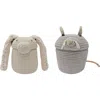 Lorena Canals Set Of 2 Mini Baskets Rita & Renata In Ivory
