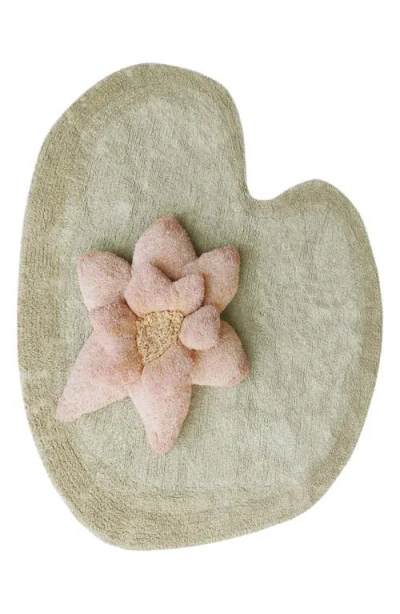 Lorena Canals Kids' Washable Lily Pad Rug & Flower Pillow In Animal Print