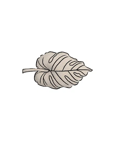 Lorena Canals Leaf Cushion In Natural/black