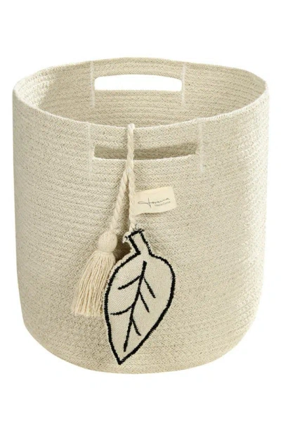 Lorena Canals Leaf Woven Basket In Gray