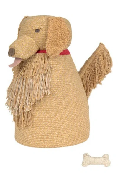 Lorena Canals Kids'  Luna Golden Retriever Basket In Nude
