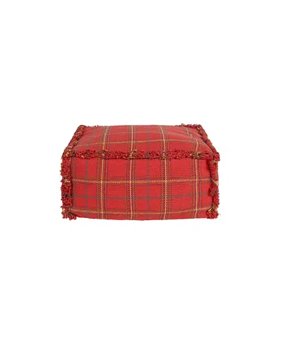 Lorena Canals Mapple Handloom Pouf In Red