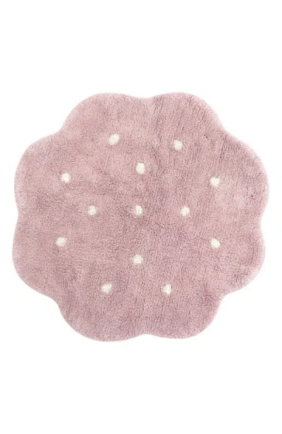 Lorena Canals Mini Biscuit Pear Washable Cotton Blend Rug In Pink