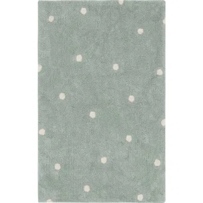Lorena Canals Mini Polka Dot Washable Cotton Blend Rug In Green