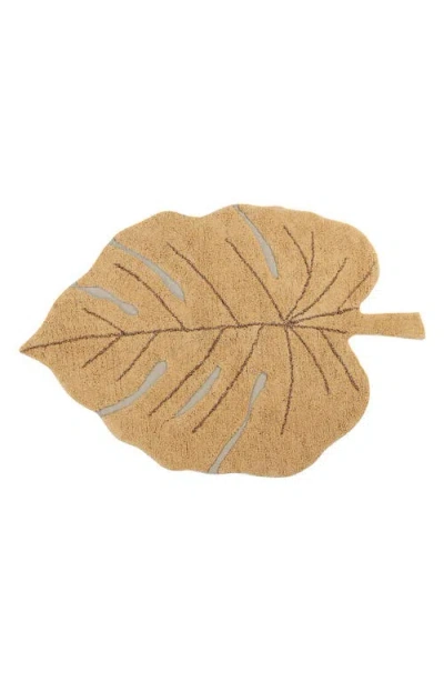 Lorena Canals Monstera Leaf Washable Area Rug In Brown