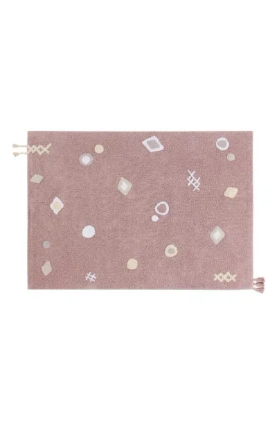 Lorena Canals Noah Washable Cotton Blend Tassel Rug In Pink