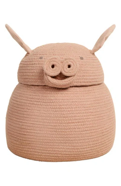 Lorena Canals Peggy The Pig Basket In Brown