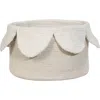 Lorena Canals Kids'  Petals Basket In Ivory/natural