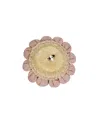 Lorena Canals Pink Daisy Cushion In Golden/pink/natural/olive
