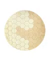 Lorena Canals Planet B Washable Round Honeycomb Round Area Rug, 4'7 X 4'7 In Golden