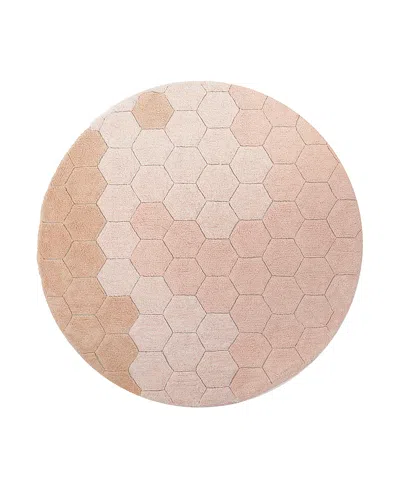 Lorena Canals Planet B Washable Round Honeycomb Round Area Rug, 4'7 X 4'7 In Pink