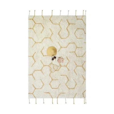 Lorena Canals Planet Bee Rectangle Geometric Hand Woven Cotton Rug In Neutral