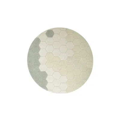 Lorena Canals Planet Bee Round Geometric Hand Woven Cotton Rug In Gray