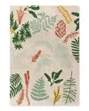 Lorena Canals Botanic Plants Washable Cotton Rug In Ivory/green