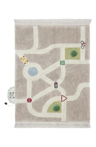 Lorena Canals Kids'  Play City Washable Cotton Blend Rug In Gray