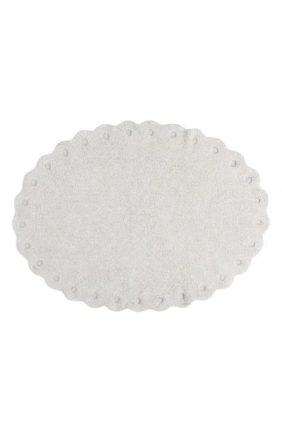 Lorena Canals Polka Dot Washable Cotton Blend Round Rug In White