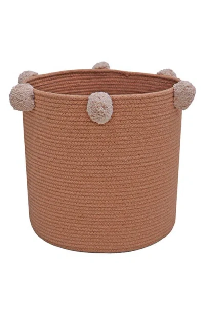 Lorena Canals Pompom Basket In Brown