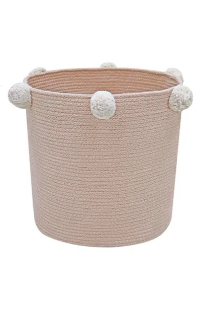 Lorena Canals Pompom Basket In Pink