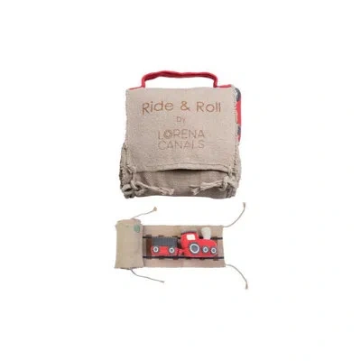 Lorena Canals Ride & Roll Toy Train Set In Neutral
