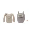 Lorena Canals Set Of 2 Mini Baskets Rita & Renata In Natural/pearl Grey