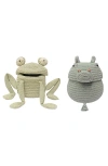 Lorena Canals Set Of 2 Mini Baskets Fred & Henry In Green
