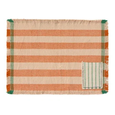 Lorena Canals Set Of 2 Handloom Placemats In Orange