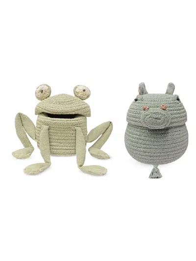 Lorena Canals Set Of 2 Mini Baskets Fred & Henry In Green