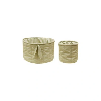 Lorena Canals Set Of Two Quilted Baskets In Green