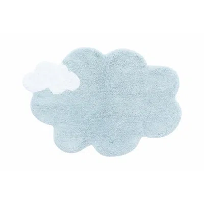Lorena Canals Solid Color Handmade Tufted Novelty Cotton Area Rug In Blue/ Soft Blue