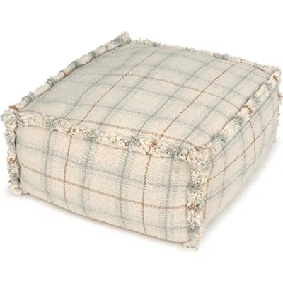 Lorena Canals Kids'  Tartan Fringe Trim Pouf In Neutral