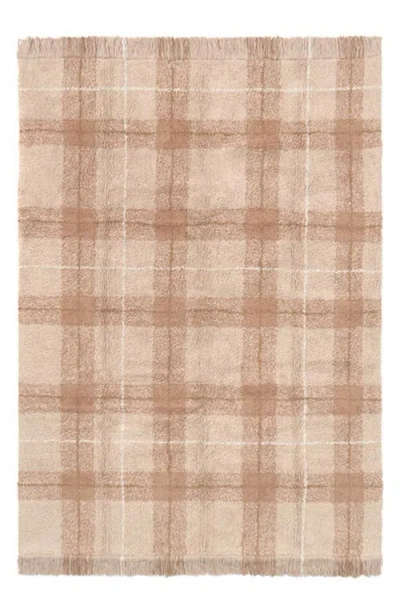 Lorena Canals Tartan Washable Cotton Blend Area Rug In Brown