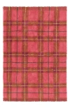 Lorena Canals Tartan Washable Cotton Blend Area Rug In Red