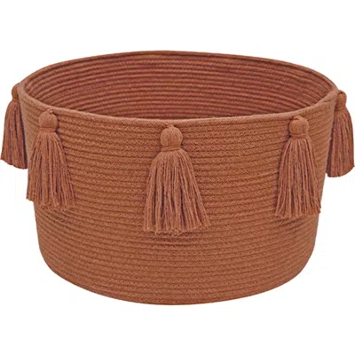 Lorena Canals Tassel Basket In Brown