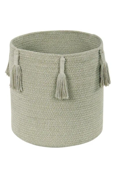 Lorena Canals Tassel Basket In Green