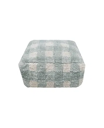 Lorena Canals Vichy Pouf In Natural/blue Sage