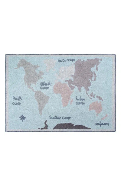 Lorena Canals Kids' Vintage Map Washable Recycled Cotton Blend Rug In Ivory/natural